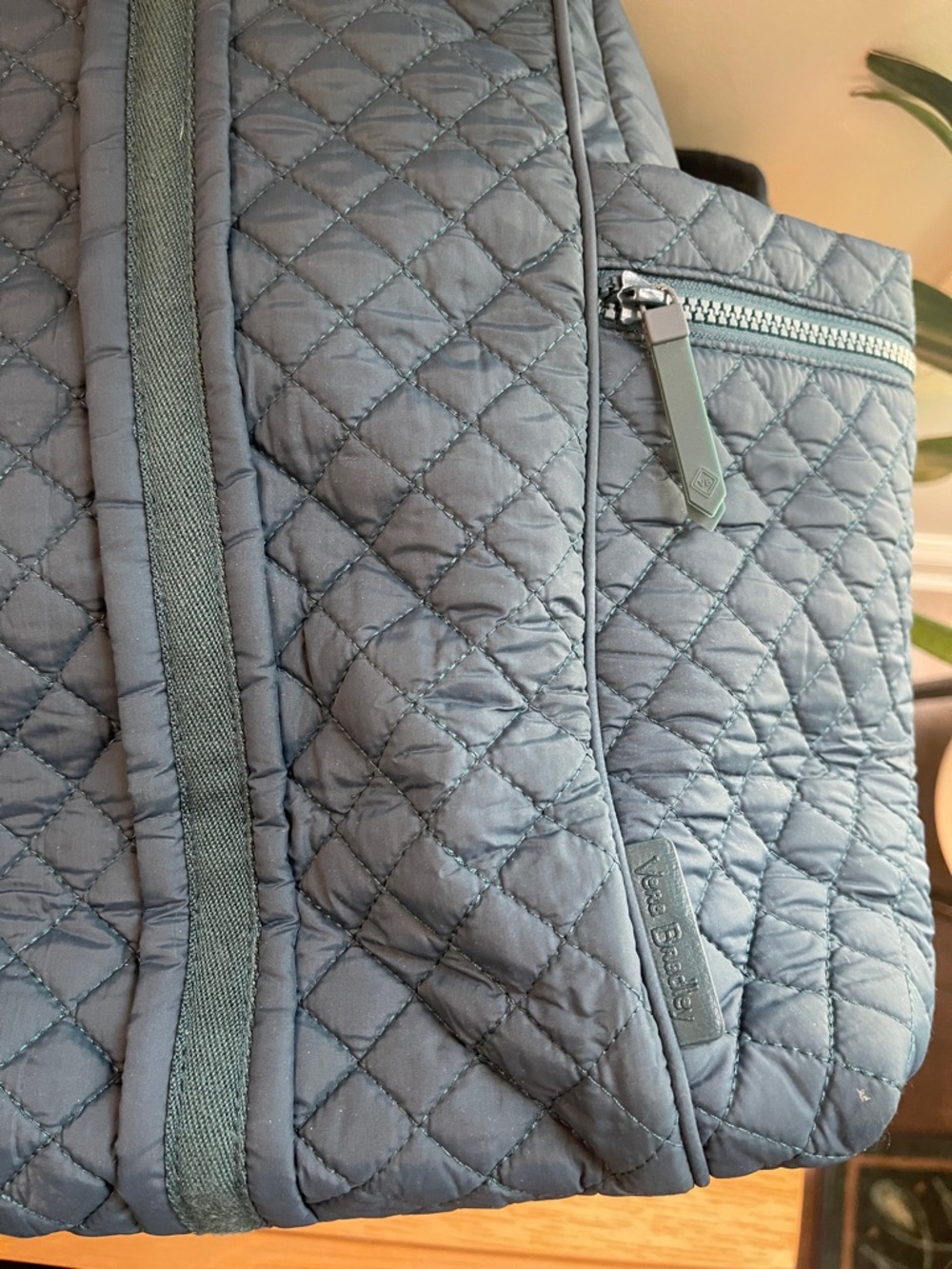 Vera Bradley Quilted Nylon Deep Teal Travel Bag - Picture 7 of 8
